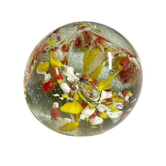 VTG Handblown Art Glass Paperweight MCM 106 Bubbles Boho - Picture 1 of 6